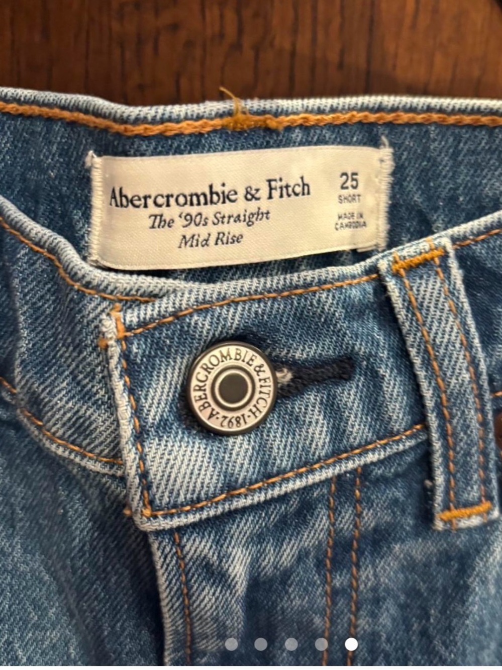 Abercrombie & Fitch Medium Blue High-Rise Straight Jeans - Picture 5 of 5